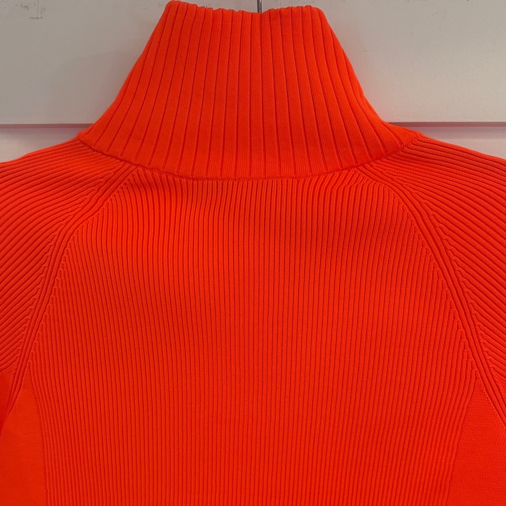 Tibi Neon Orange Ribbed Zip Jacket - Picture 13 of 14